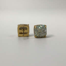 Designer Kate Spade Gold-Tone Glitter Sparkly Classic Opal Stud Earrings
