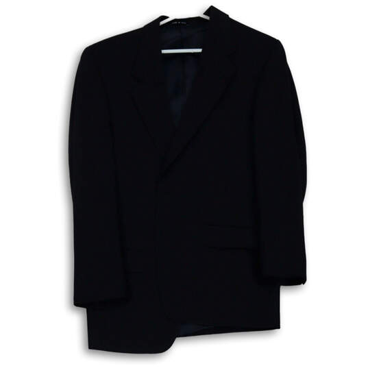 Mens Black Long Sleeve Notch Lapel Front Pockets Two Button Blazer Size 38R image number 1