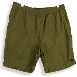 Mens Green Flashdry Slash Pocket Elastic Waist Athletic Shorts Size Large