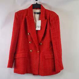 Zara Women Orange Red Coat XL NWT