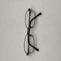 Mens Black Brown Frame Titanium Full Rim Rectangular Eyeglasses With Case