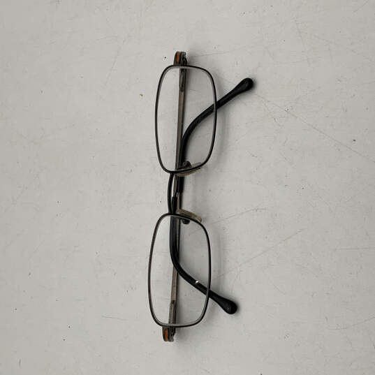 Mens Black Brown Frame Titanium Full Rim Rectangular Eyeglasses With Case image number 1
