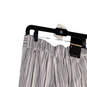 Womens Gray White Striped Elastic Waist Straight Leg Palazzo Pants Size 4 image number 3