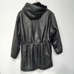 Wilson's Black Leather Long Hooded Coat/Jacket Sie XL alternative image