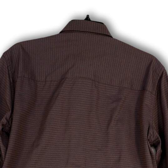 NWT Mens Brown Long Sleeve Spread Collar Button-Up Shirt Size Medium image number 4
