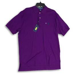 NWT Polo Ralph Lauren Womens Purple Cotton Short Sleeve Golf Polo Shirt Size L