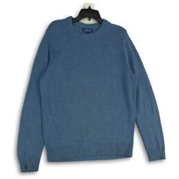 Croft & Barrow Womens Blue Knitted Long Sleeve Pullover Sweater Size Large
