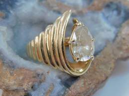 14K Yellow Gold Pear Cut Cubic Zirconia Artisan Ring 7.0g alternative image