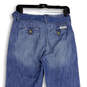 Womens Blue Denim Belted Medium Wash Straight Leg Flared Jeans Size 29 image number 4