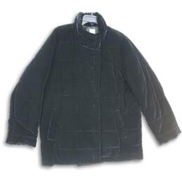 J.Jill Womens Black Mock Neck Long Sleeve Full-Zip Jacket Size XL