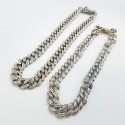 Iced Out Men's Cuban Crystal Chain Necklace collection alternative image