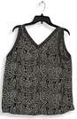 Womens Gray Floral V-Neck Sleeveless Pullover Blouse Size Large image number 2