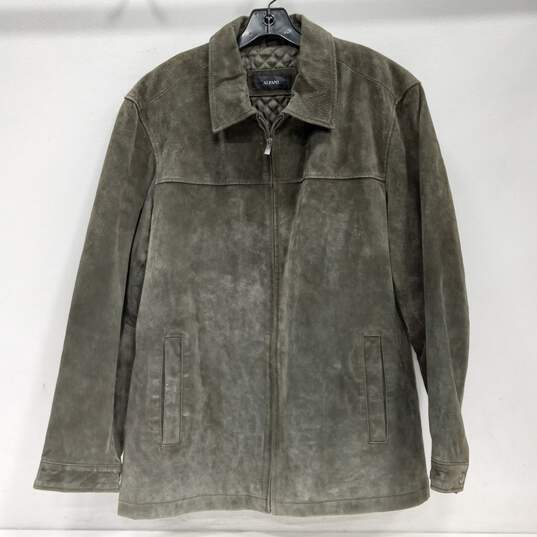 Alfani Green Leather Jacket Men's Size L image number 1