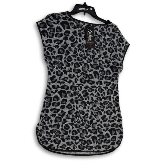 NWT Womens Black Gray Animal Print Sleeveless Pullover Blouse Top Size S image number 2