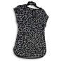 NWT Womens Black Gray Animal Print Sleeveless Pullover Blouse Top Size S image number 2