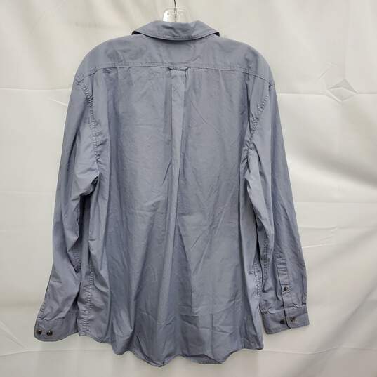 Filson MN's 100% Cotton Blue Steel Washed Feather Cloth Long Sleeve Shirt Size L image number 2