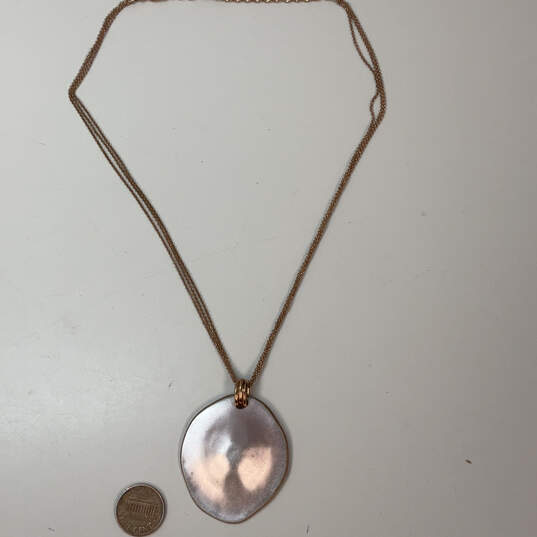 Designer RLM Studio Gold-Tone Link Chain Rose Gold Pendant Necklace image number 3