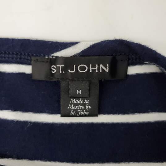St. John WM's Blue & White Stripe Long Sleeve Blouse Size M image number 3