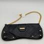 NWT Womens Black Gold Chain Strap Leather Studded Turn Lock Clutch Handbag image number 2