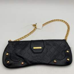 NWT Womens Black Gold Chain Strap Leather Studded Turn Lock Clutch Handbag alternative image