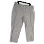 NWT Womens Gray Flat Front Slash Pocket Straight Leg Ankle Pants Size 18 image number 1