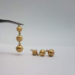 18k Gold 1.5 Inch Hallow Earrings Charms 2pcs 5.8g