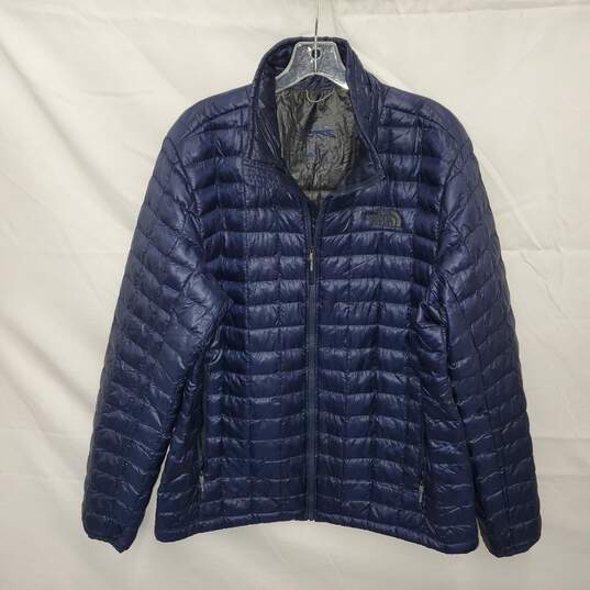 The North Face Navy Full Zip Nylon Puffer Jacket Men's Size L image number 1