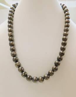 Vintage Taxco Sterling Silver Heavy Ball Bead Necklace 89.8g