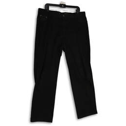 Mens Black Denim Dark Wash 5 Pocket Design Straight Leg Jeans Size 38
