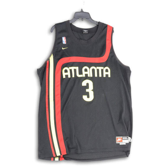 Mens Black Red Atlanta Hawks Shareef Abdur Rahim #3 NBA Jersey Size 3XL image number 1
