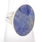 950 Silver Sodalite & Reversible Spiny Oyster Mother Of Pearl Rings 13.8g image number 3