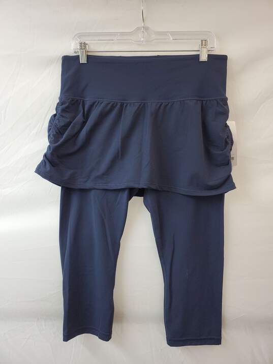 Buy the Athleta Navy Blue Elation 2-In-1 Capri Pants Size L