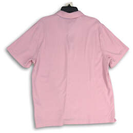 Mens Pink Spread Collar Short Sleeve Polo Shirt Size X-Large alternative image