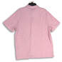 Mens Pink Spread Collar Short Sleeve Polo Shirt Size X-Large image number 2