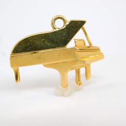 14K Yellow Gold Grand Piano Charm Pendant 1.4g alternative image