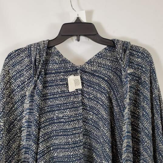Free People Women's Blue Hooded Poncho SZ L image number 2
