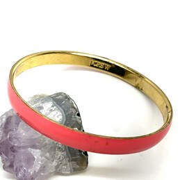 Designer J. Crew Gold-Tone Pink Enamel Round Shape Bangle Bracelet