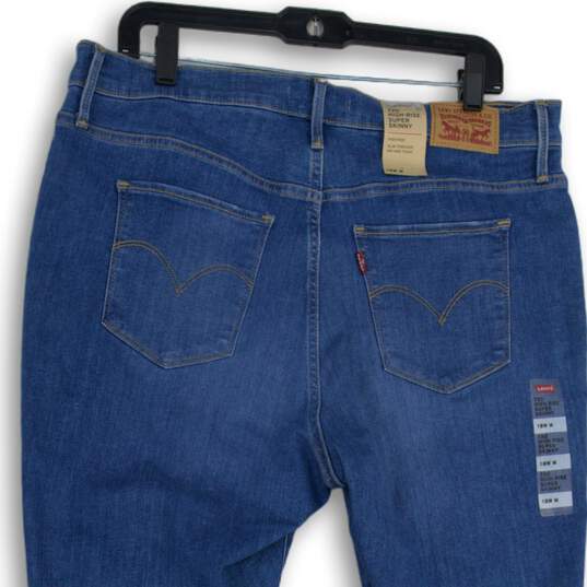 NWT Levi Strauss & Co. Womens Blue 720 Distressed High-Rise Skinny Jeans Size 18 image number 4