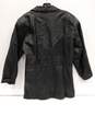 Men's Black Leather Coat Size 38 image number 2