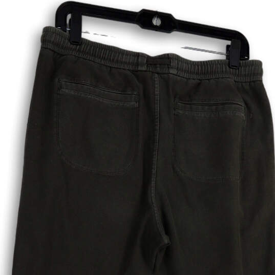 Womens Gray Flat Front Elastic Waist Pockets Drawstring Jogger Pants Size 8 image number 4