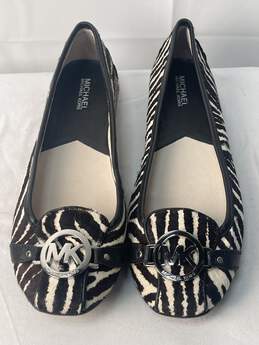 Certified Authentic Michael Kors Zebra Print Flats Size 11M