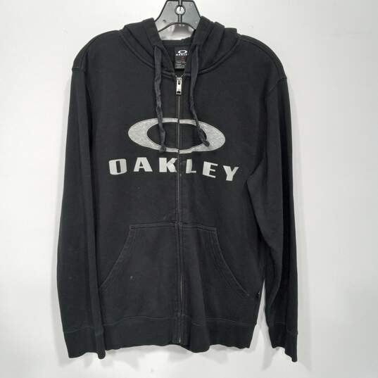 Oakley Black Full Zip Hoodie Men's Size M image number 1
