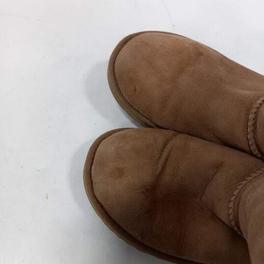 Buy the UGG Bailey Button II Brown Suede Slip-on Casual Boots Size 7 ...