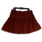 Womens Brown Eula Pintucked Pleated Side Zip Mini Skirt Size X-Large image number 1