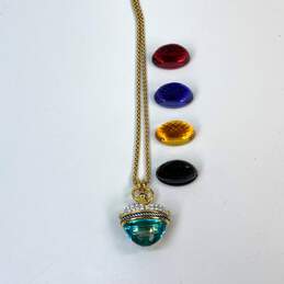 Designer Joan Rivers Gold-Tone Pendant Necklace w/ 5 Multicolor Lucite Crystal alternative image