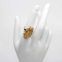 14K Yellow Gold Marquise Cut Citrine Ring Size 6.5 - 6.9g