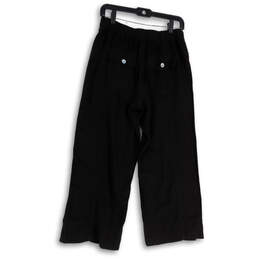 NWT Womens Black Elastic Waist Pull-On Straight Leg Cropped Pants Size 6P alternative image
