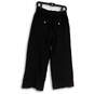 NWT Womens Black Elastic Waist Pull-On Straight Leg Cropped Pants Size 6P image number 2