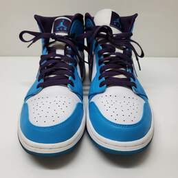 Air Jordan 1 Mid Sneakers Blue Lagoon Grand Purple White Men's 11.5 alternative image