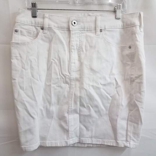Torrid White Mini Denim Skirt Size 10 image number 1